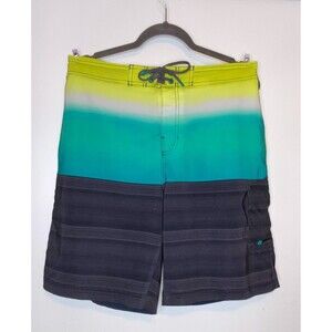 Speedo Ombre Board Shorts Mens MED Swim Trunks Mesh Liner Cargo Pockets